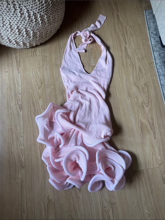 Meshki Dresses & Skirts - Meshki Willowmena Halter Neckline Mini Dress With Tubed Hem - Baby Pink